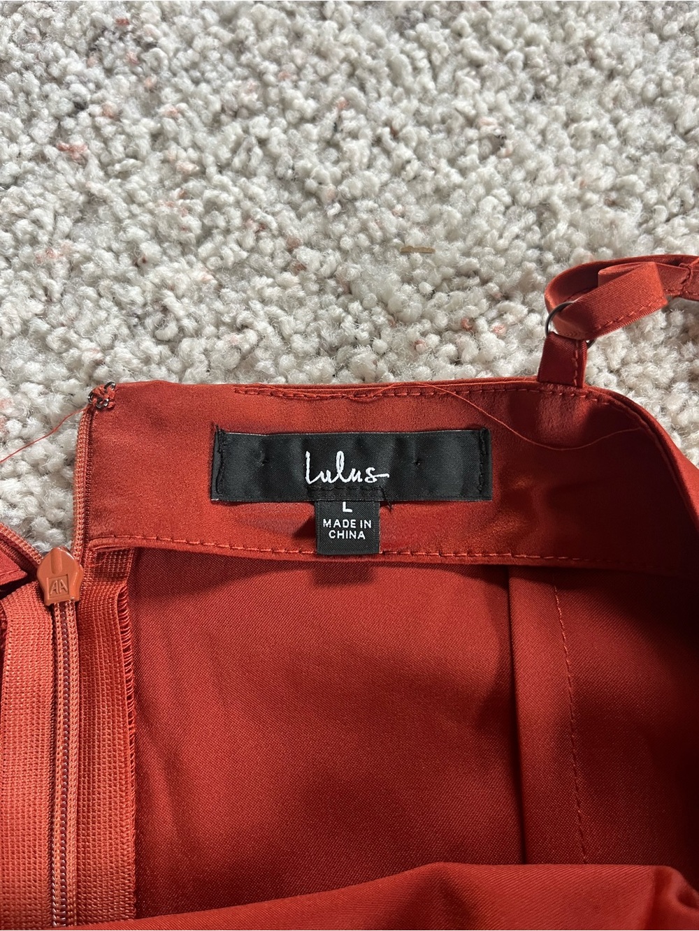 Lulu's Rust Satin Slip Midi Dress - Picture 3 of 3